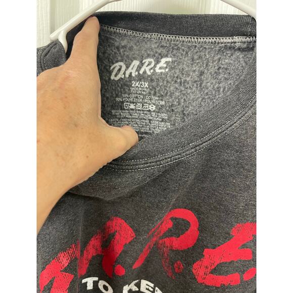 D.A.R.E. Sweatshirt, Black, 2X/3X, 50% cotton - Picture 4 of 4